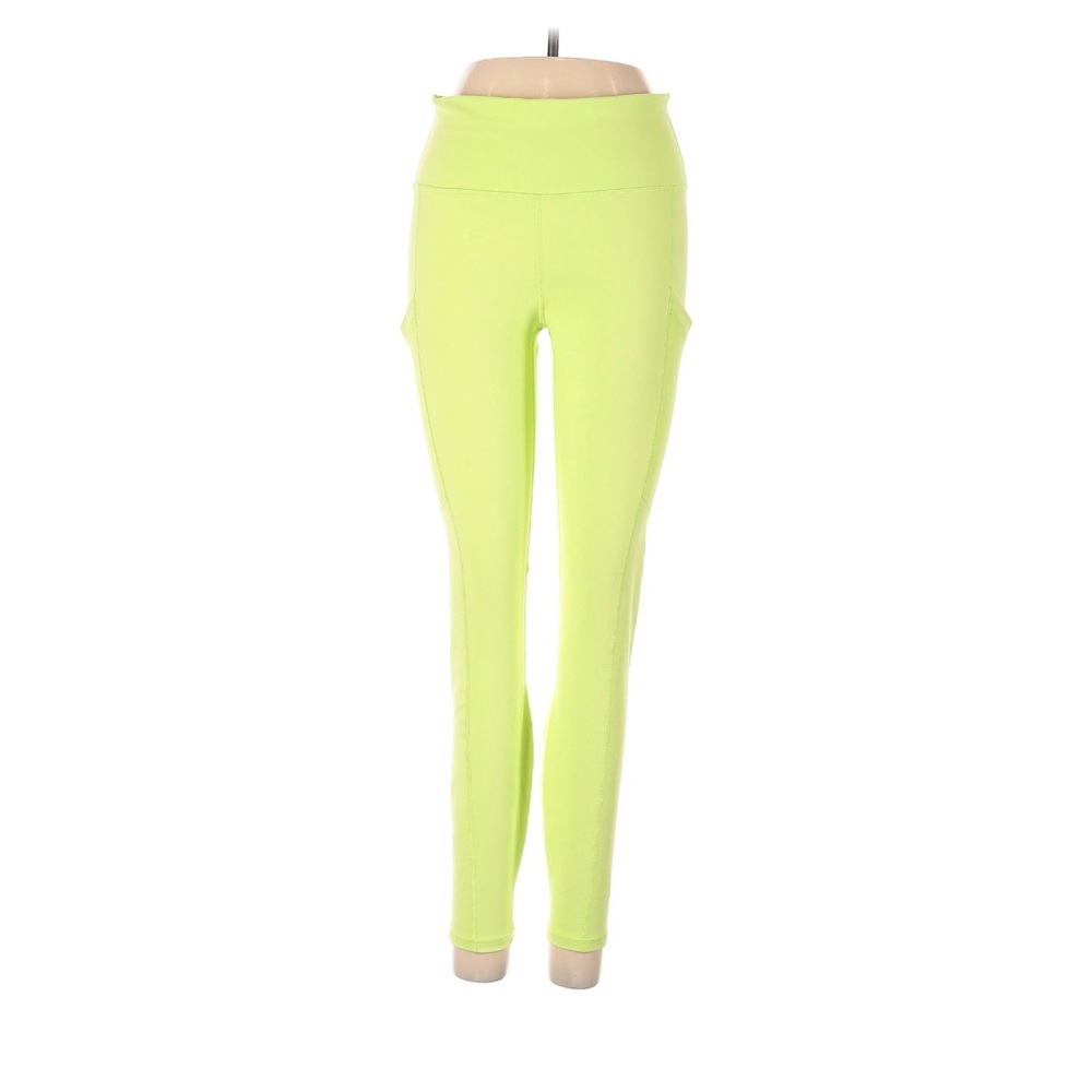 Fabletics Yellow / Lime High-Waist Leggings with Side Pockets